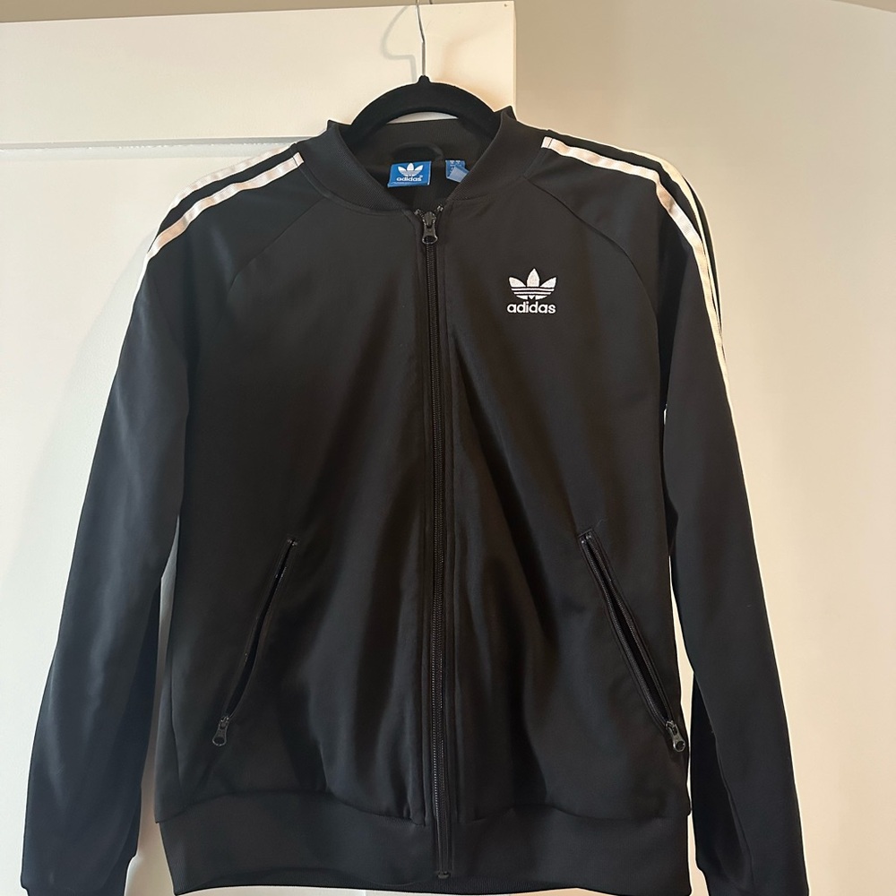 Classic Adidas black tracksuit, women’s size small